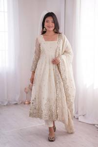 Designer Anarkali Suit for Women Embroidered Party Wear Salwar Kameez with Dupatta Wedding Festive Indian Ethnic <b>Dress</b> - Product Image 1