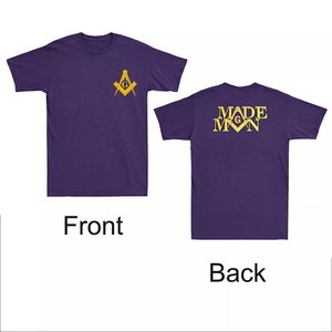 Camiseta Masónica Vintage para Hombre con Logotipo de Compás y Escuadra, Hecha a Medida, de Alta Calidad, de Manga Corta - Product Image 2