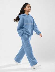 ONETEN APPARELS Conjunto Deportivo Unisex de Invierno con Sudadera con Capucha y Pantalones Deportivos con Estampado de Puntos Azules, Cintura Elástica de Spandex, Atuendo Informal - Product Image 2