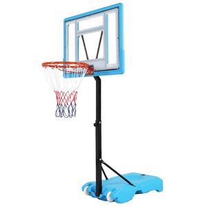 Canestro da basket in PVC trasparente con telaio regolabile da 115-135 cm per giochi a bordo piscina XH - Product Image 5