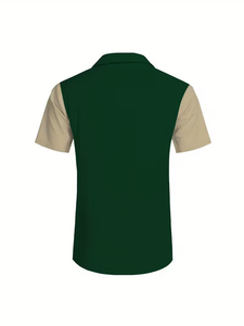 Camisa Casual Personalizable para Hombre con Diseño de Corbata y Botones, Personaliza tu Logotipo, Ligera, Verde y Blanca, para Trabajo o Playa - Product Image 4