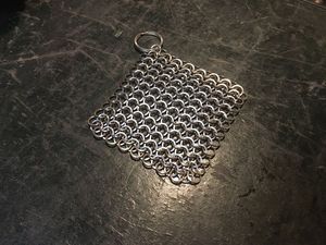 OEM Manufacturer Metal Chainmail Scrubber For Removing Grease And Food Residue From <b>Cast</b> Iron Pots <b>Pans</b> And Grill Surface - Product Image 1
