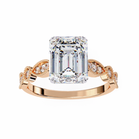 Bague de fiançailles classique en diamant de laboratoire taille émeraude, monture à griffes en or 10K, tendance, certifiée IGI, pour usage quotidien, marque personnalisée