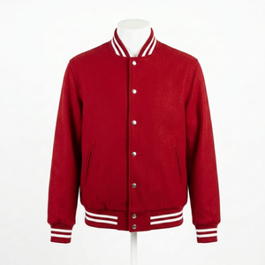 เสื้อแจ็คเก็ต Letterman Varsity แบบ unisex สไตล์ลำลอง แนวเบสบอล มีกระดุมแป๊ก ปิดด้วยกระดุมแบบ Snap  เสื้อคลุมแฟชั่น - Product Image 1