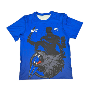 UFC Men's MMA Fight Kit Blue Sublimation Print T-Shirt and <b>Shorts</b> Set Quick Dry <b>Polyester</b> Mixed Martial Arts Wear Spandex BJJ - Product Image 2