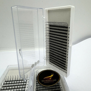 ขนตาปลอมแบบพัดสำเร็จรูป PBT 3D 4D 5D 7D 9D 0.05 0.07 C CC DD Curl Pointy Base  ต่อขนตาแบบเร็วพิเศษ  ขนตาแบบพัด Wispy Lash Fans - Product Image 4