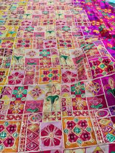 Embroidered Sequin Brocade Fabric 50/52" Rayon Polyester Breathable Wedding Home Textile <b>Blanket</b> Throw Medium <b>Weight</b> - Product Image 6