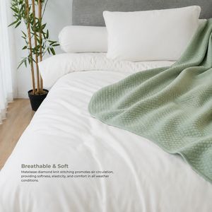 High Quality Diamond Knit <b>Blanket</b> 150x195cm Soft Breathable Heavy Weight <b>Throw</b> <b>Blanket</b> for Home Hotel - Product Image 4