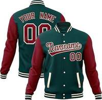 Veste de baseball vintage pour homme, style varsity, deux tons, manches en cuir, logo personnalisé imprimé OEM