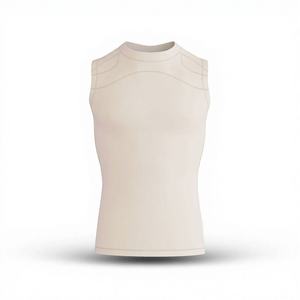 Camiseta de Compresión sin Mangas Unisex Beige, Soporte Muscular de Alto Rendimiento, Transpirable, para Entrenamiento Atlético, con Estampado Personalizado - Product Image 1
