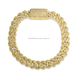 สร้อยข้อมือเงินแท้ 925 ประดับเพชรโมอิสซาไนต์ ดีไซน์แบบ Cuban Links โดดเด่น พร้อมการตกแต่งแบบ Iced Out อย่างงดงาม - Product Image 1