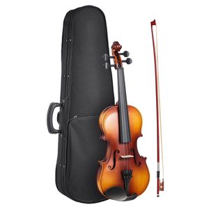 Ensemble de violon 4/4 taille adulte pour débutants, étui rigide avec colophane, archet, épaulette, chevalet et accordeur 'E' - Product Image 1