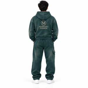 Ensemble de survêtement unisexe à capuche, couleur unie, 100 % coton, pantalon de survêtement long, sweat à capuche zippé, coupe décontractée, vêtement d'été respirant - Product Image 2