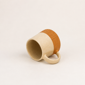 Mug à café en céramique artisanale, minimaliste, motif chevron sur le dessous, anti-fuite, résistant à la chaleur, passe au micro-ondes, durable - Product Image 2