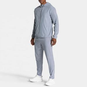 Men Lightweight Windbreaker Tracksuit Set Hooded Zip Jacket Jogger Pants OEM ODM Custom Sportswear Wholesale - Product Image 5