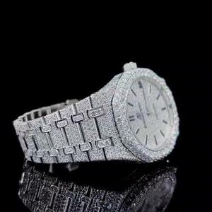 Reloj de Lujo con Cristales de Zafiro y Moissanita, Movimiento Mecánico, Esfera con Agujas de Acero Inoxidable, Totalmente Adornado, Estilo Vintage - Product Image 2