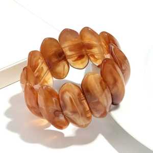 Amber Tone <b>Resin</b> Fashion Bangle Handmade Lightweight Round Bracelet Custom Size for Women Party Wedding Gift - Product Image 2