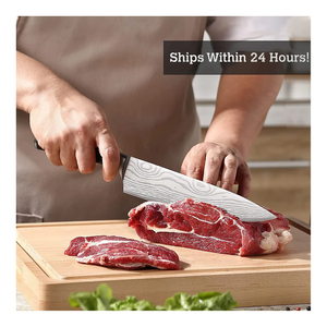 Custom Viking Art 8in Damascus Chef <b>Knife</b> Professional Kitchen <b>Knife</b> Forged Steel Blade Wooden Ambidextrous High-Polish Finish - Product Image 2