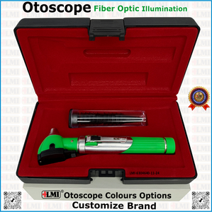 Ensemble d'otoscopes manuels en fibre optique verte de qualité médicale supérieure pour l'examen des oreilles, certifié CE, garantie 1 an - Product Image 3