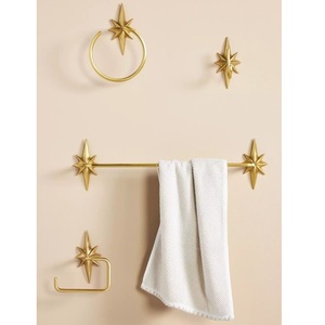 Luxury Gold Finish Solid Brass Bathroom Hardware Set <b>Wall</b> Mounted Bath Accessories Hotel Villa Restaurant Home Bathroom Decor - Product Image 3