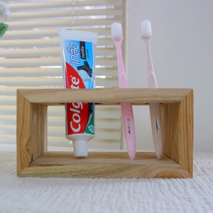 Multi-functional Simple Wooden Non-folding Toothbrush Holder Eco-Friendly <b>Bathroom</b> & Kitchen Storage Organizer Product For Sale - Product Image 6