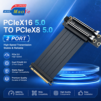 Carte Riser PCIe X16 5.0 vers X8 5.0 double port, pleine bande passante, extension PCIe Gen5 pour serveur GPU de calcul IA, en stock