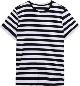 Camiseta Personalizable para Hombre con Cuello Redondo y Rayas Rojas y Negras |   Camiseta de Manga Corta, Corte Regular, Informal, Lisa, Elegante, Cómoda para Uso Diario - Product Image 4