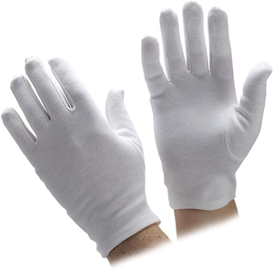White Leather <b>gloves</b> wrist length breathable plain style soft comfortable reusable washable formal daily wear lightweight unisex - Product Image 6