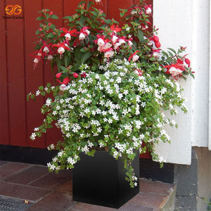 Jardinera Cuadrada de Acero Galvanizado Negro de 26 Pulgadas, Jardinera Metálica Grande con Recubrimiento en Polvo Resistente a la Oxidación para Uso Comercial - Product Image 1