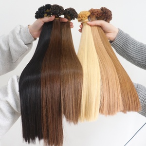 Pegamento de queratina vietnamita Bond Flattip Virgen Remy Sedoso Recto Extensiones de cabello de una sola trama Doble cutícula dibujada Directo de fábrica - Product Image 4