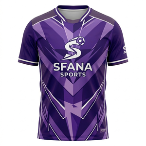 SFANA SPORTS Men's <b>Red</b> Geometric Soccer Jersey Short Sleeve V-Neck Moisture Wicking Polyester Athletic Fit - Product Image 5