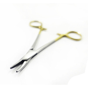 ที่จับเข็ม TC Webster ขนาด 13 ซม. แบบโค้ง ห่วงทองเรียบ สำหรับเย็บแผลผ่าตัด ทำจากสแตนเลสสตีล ใช้ในงานทันตกรรมและศัลยกรรม - Product Image 4