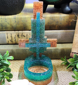 Candelabros de resina modernos de lujo, candelabro artístico elegante con forma de calabaza con colgante de Cristo para linternas, tarros de velas - Product Image 2