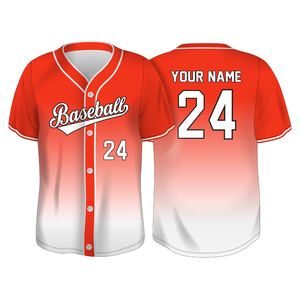 Maillot de baseball personnalisé, dégradé jaune et blanc, manches courtes, entièrement boutonné, unisexe, adulte, impression sublimée, avec votre propre nom, chemise de softball - Product Image 5