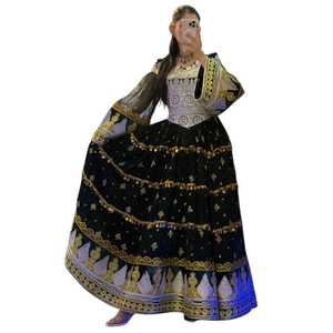 Precios al por mayor Último diseño Vestidos afganos Kuchi para mujer Vestido afgano con bordado elaborado hasta el tobillo Transpirable para mujer - Product Image 1