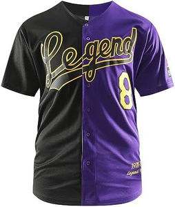 Camiseta Deportiva Legend para Hombre, Cuello en V, Color Negro y Morado, Sublimada, Reversible, para Deportes Electrónicos - Product Image 1
