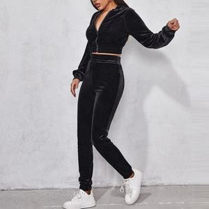 Colección de Invierno, Conjuntos Deportivos con Capucha, Lisos, para Mujer, Manga Larga, Cálidos, Tallas Grandes, con Logotipo, de Terciopelo, Personalizables, Unisex - Product Image 2