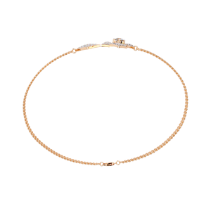 Pulsera de Cadena con Diamantes Cuadrados Cultivados en Laboratorio en Oro Rosa de 14K |   Diseño de Halo Geométrico |   Diamante Minimalista para Uso Diario para Mujer - Product Image 3