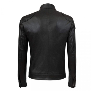OEM Wholesale Winter <b>Men's</b> Genuine Leather Streetwear Jacket Waterproof Long Sleeve Front Logo Anti-Bacterial UV Protection - Product Image 2