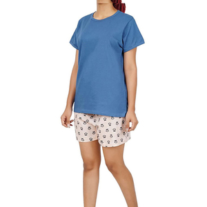 Custom Printed Womens Solid <b>Ankle</b> Twin Set Grey Black Co-Ord with Pockets Soft Cotton Short Sleeve Summer Wear Fitness Set - Product Image 2