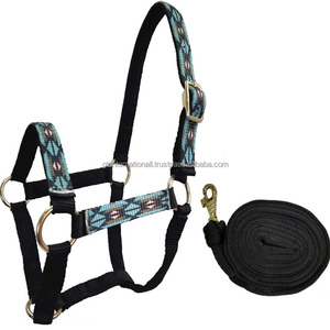 Customized Personalized Durable Lead Ropes Western Leather Embroidery Horse Nylon <b>Halter</b> - Product Image 6