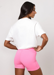 T-shirt court de sport pour femme, coupe ajustée, respirant, manches courtes, couleurs personnalisées, impression sérigraphique sur mesure, OEM, vente en gros - Product Image 5