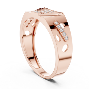 Anillo de Diamante Cultivado en Laboratorio CROWNLINE para Hombre, Oro Rosa de 18 Quilates, Lujoso, para Boda, Compromiso, Fiesta, Uso Diario en la Oficina, Minimalista, Brillante - Product Image 2