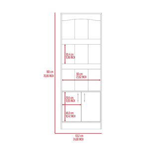 DEPOT E SHOP Libreria Dozza a doppia anta con tre ripiani e ferramenta in metallo nero - Product Image 4