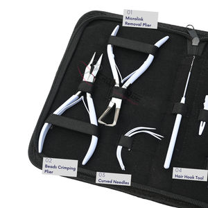 Kit de Herramientas Profesionales para Extensiones de Cabello: Removedor de Microperlas, Herramienta de Crimpado de Micro Anillos, Gancho de Extracción, Agujas Curvas, Pinza de Pico de Pato - Product Image 3