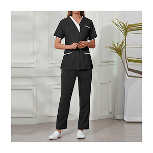Unisex Classic Cotton <b>Scrub</b> <b>Sets</b> with Jersey Fabric Needle Detection Professional Medical Nurse Uniform for Hospital Use - Product Image 3