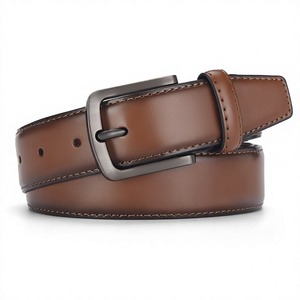 Cinturón de Cuero Vacuno de Grano Completo Personalizado para Hombre, Cinturón de Cuero Genuino Transpirable de Alta Calidad con Hebilla Cuadrada de Aleación Resistente - Product Image 4