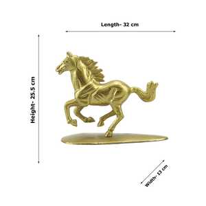 Jaffs Exports Golden Horse Figurine Sculpture Aluminium Handmade Modern Artistic Tabletop Decor Eco-Friendly Home Office - Product Image 3