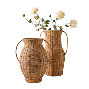 Jarrón decorativo rústico de ratán, jarrón de mesa de ratán natural, macetas vintage para decoración del hogar y hoteles, de Vietnam. - Product Image 5