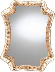 Espejo de Pared Moderno y Artístico con Marco de Madera y Vidrio de 16 Pulgadas, Ecológico, Decoración de Interiores de Lujo para Bodas, MF-105 - Product Image 5